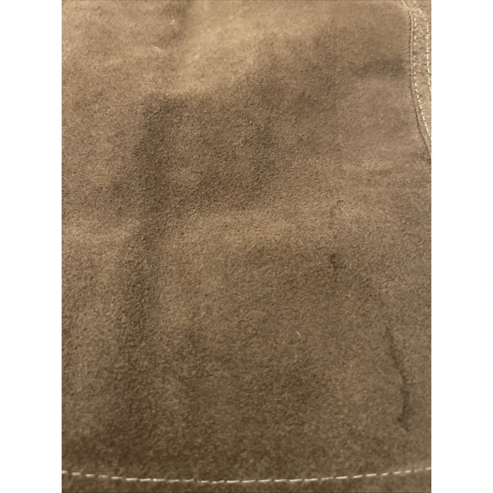 Joe's Genuine Leather Brown Suede &‎ Sherpa Lined Leather Vest Snaps Pockets